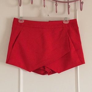 Asymmetrical Red Skort